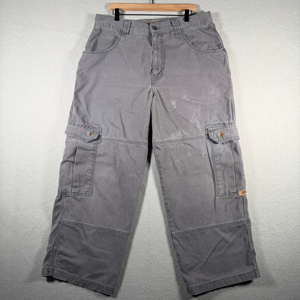 JNCO Jeans Underground Substance Grey Cargo Pants Mens 36x30 Wide Leg Baggy 90s